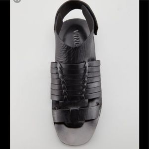 Vince Calista Slide Sandal Black Leather 7 NEW